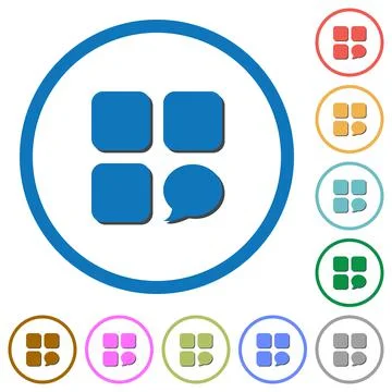 Message component icons with shadows and outlines Stock Illustration