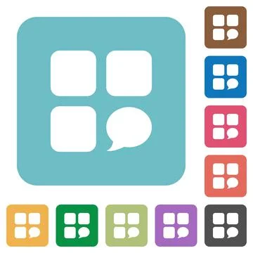 Message component rounded square flat icons Illustrazione stock