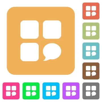 Message component rounded square flat icons イラスト素材