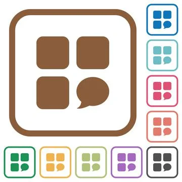 Message component simple icons Illustrazione stock