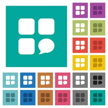 Message component square flat multi colored icons イラスト素材