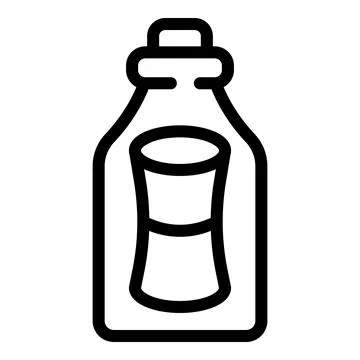 Message container bottle icon outline vector. Signal stopper Illustrazione stock