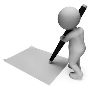Message Copyspace Represents Scribe Illustration And Literacy 3d Rendering Stock Illustration