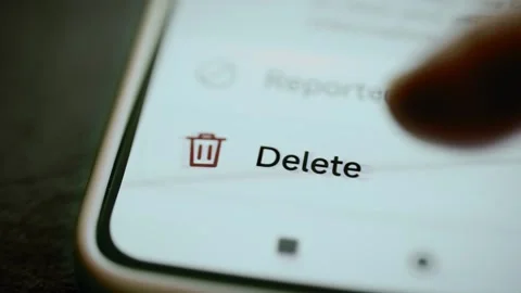 Message deleted notice below red trash control Stock Footage 345487433