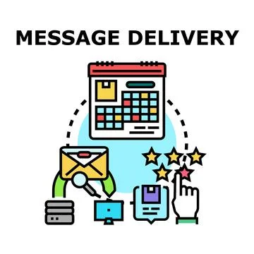 Message delivery sending notification and feedback concept Stock Illustration