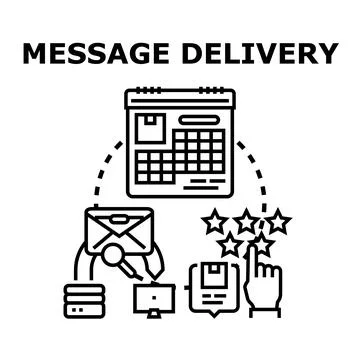 Message delivery sending notification and feedback concept Stock Illustration