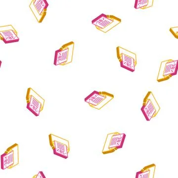 Message with discount isometric icon seamless pattern Stock Illustration