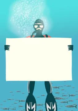 A message from a diver. Stock-Illustration