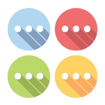 Message Dots Flat Icons Set Stock Illustration