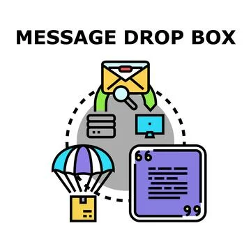 Message drop box sending digital information concept 스톡 일러스트