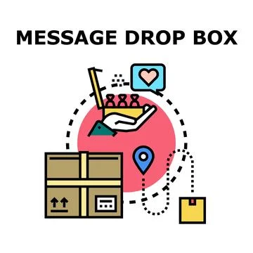 Message drop box sending parcel delivery service Stock Illustration