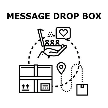 Message drop box sending parcel delivery service Stock Illustration