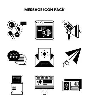 Message DuoTone Bundle Icons Pack Stock Illustration