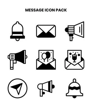 Message DuoTone Icons Pack Stock Illustration