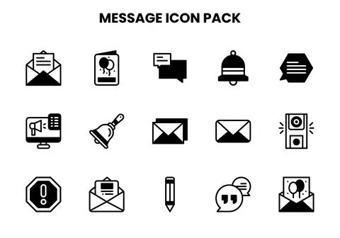 Message DuoTone Scalable Icons Pack Stock Illustration
