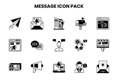 Message DuoTone Set Icons Pack Stock Illustration