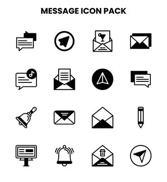 Message DuoTone SVG Icons Pack Stock Illustration