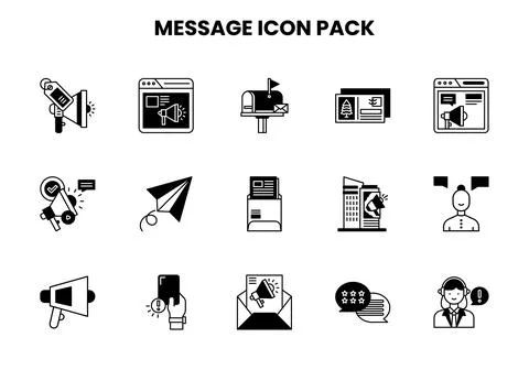Message DuoTone Vector Icons Pack Stock Illustration