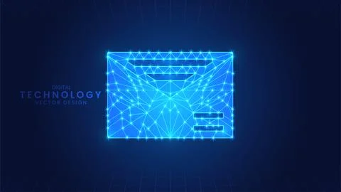 Message electronic mail. Modern digital low polygon style Stock Illustration