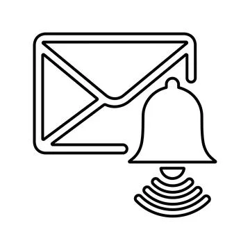 Message, email alert line icon. Outline vector. Stock Illustration
