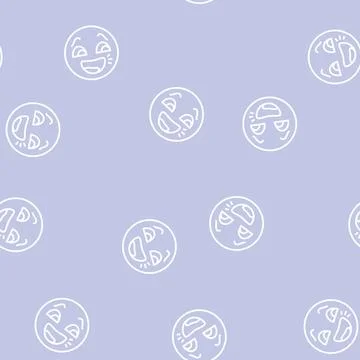 Message emoji line seamless pattern Stock Illustration