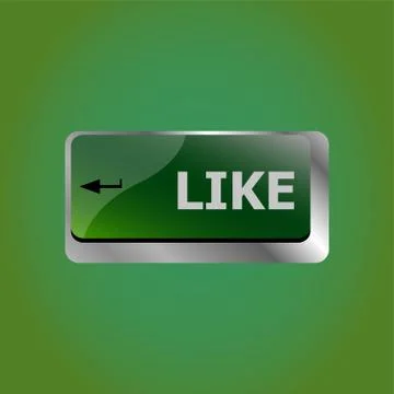 Like message on enter keyboard key for social media concepts Stock Illustration