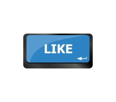 A like message on enter keyboard key for social media concepts Stock Illustration