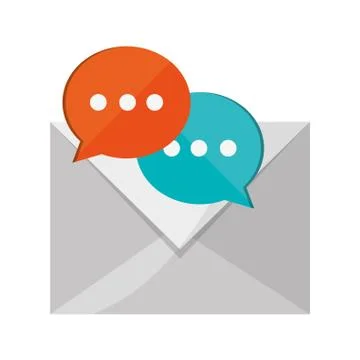 Message envelope and  conversation bubble icon Stock Illustration