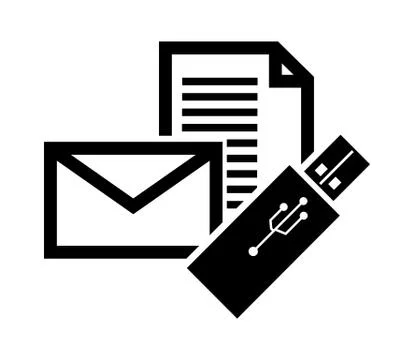 Message envelope and  usb drive icon 스톡 일러스트