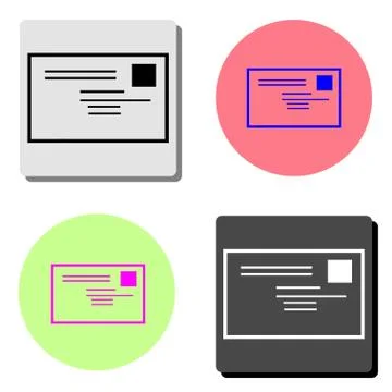 Message envelope. flat vector icon Stock Illustration