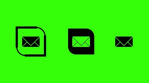 Message Envelope Icon on Green Background Stock Footage 317642969