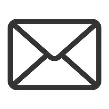 Message envelope line icon for apps and websites Isolated on white background Stock Illustration