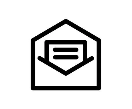 Message envelope mail, pen and paper vector logo icon. Marketing sheet of paper Stock Illustration