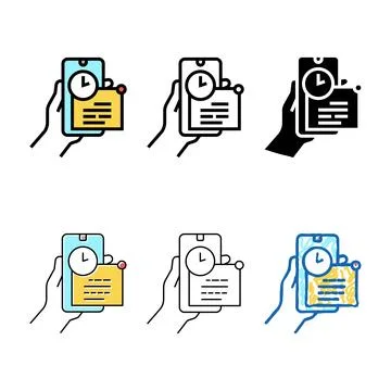 Message ephemeral color icon vector minimal 스톡 일러스트