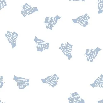 Message ephemeral glyph seamless pattern Stock Illustration