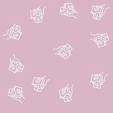 Message ephemeral line seamless pattern Stock Illustration