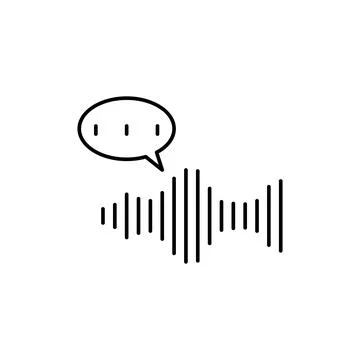 Message, equalizer icon. Simple line, outline vector elements of voice assistant Stock Illustration