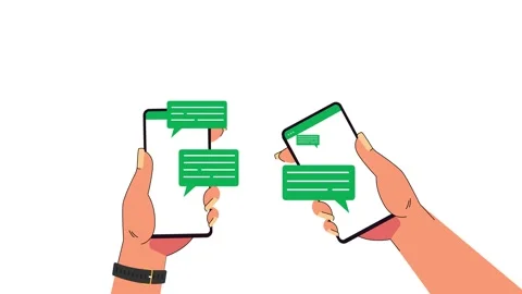 Message Exchange Between Two Phones Animation Stock Footage 304806346