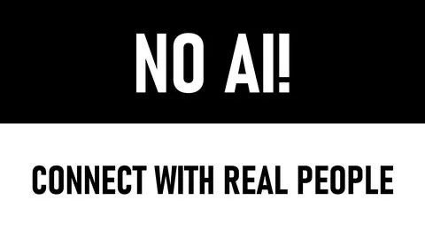 Message that express opposition to artificial intelligence "NO AI!" illustration Stock Illustration