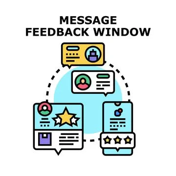 Message feedback window communication and review process 스톡 일러스트