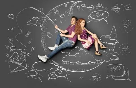 Message fishing. Stock Photos