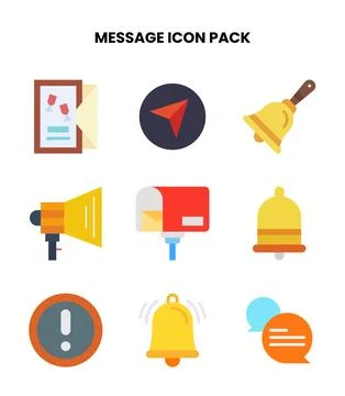 Message Flat Graphics Icons Pack Stock Illustration