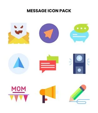 Message Flat Set Icons Pack イラスト素材