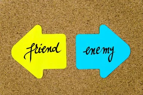 Message Friend versus Enemy Stock Photos
