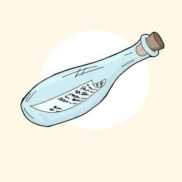 Message in glass bottle Stock Illustration