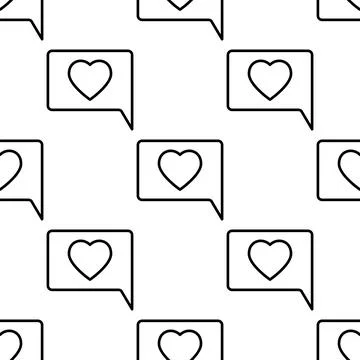 Message with heart. Seamless pattern. Illustrazione stock