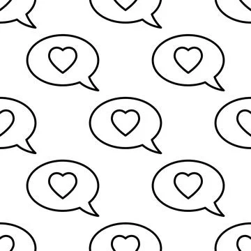 Message with heart. Seamless pattern. Stock Illustration