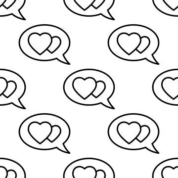 Message with heart. Seamless pattern. Stock Illustration