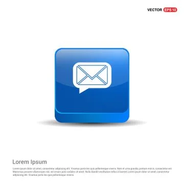 Message Icon - 3d Blue Button Illustrazione stock