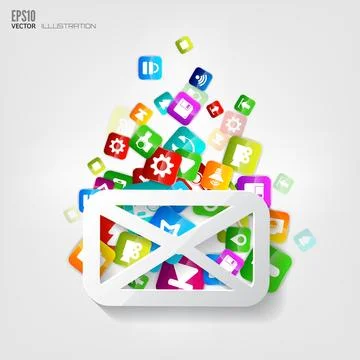 Message icon. Application button.Social media and cloud computing. Illustrazione stock